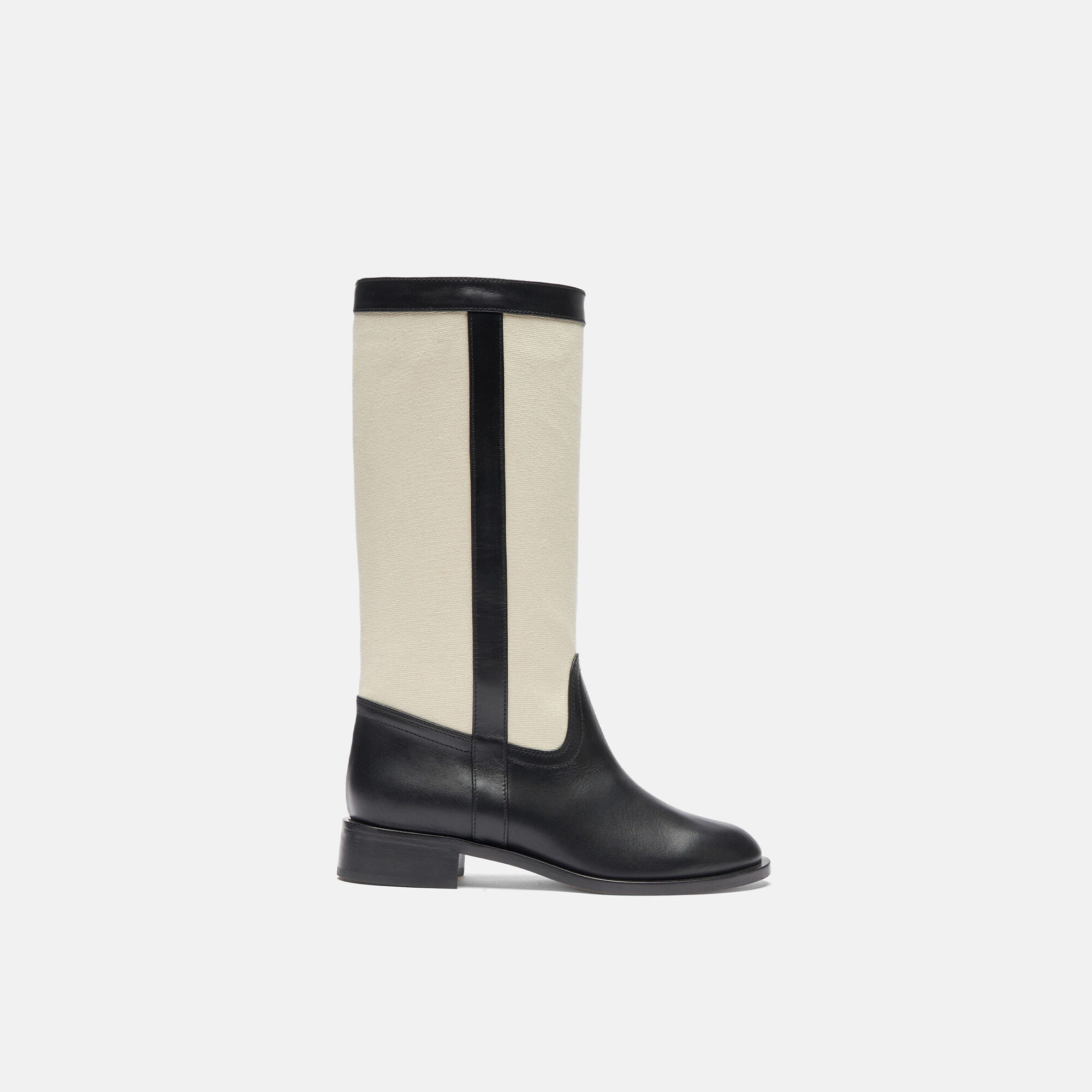 Scarosso Tess Black Canvas - Woman Boots Black In Black - Calf