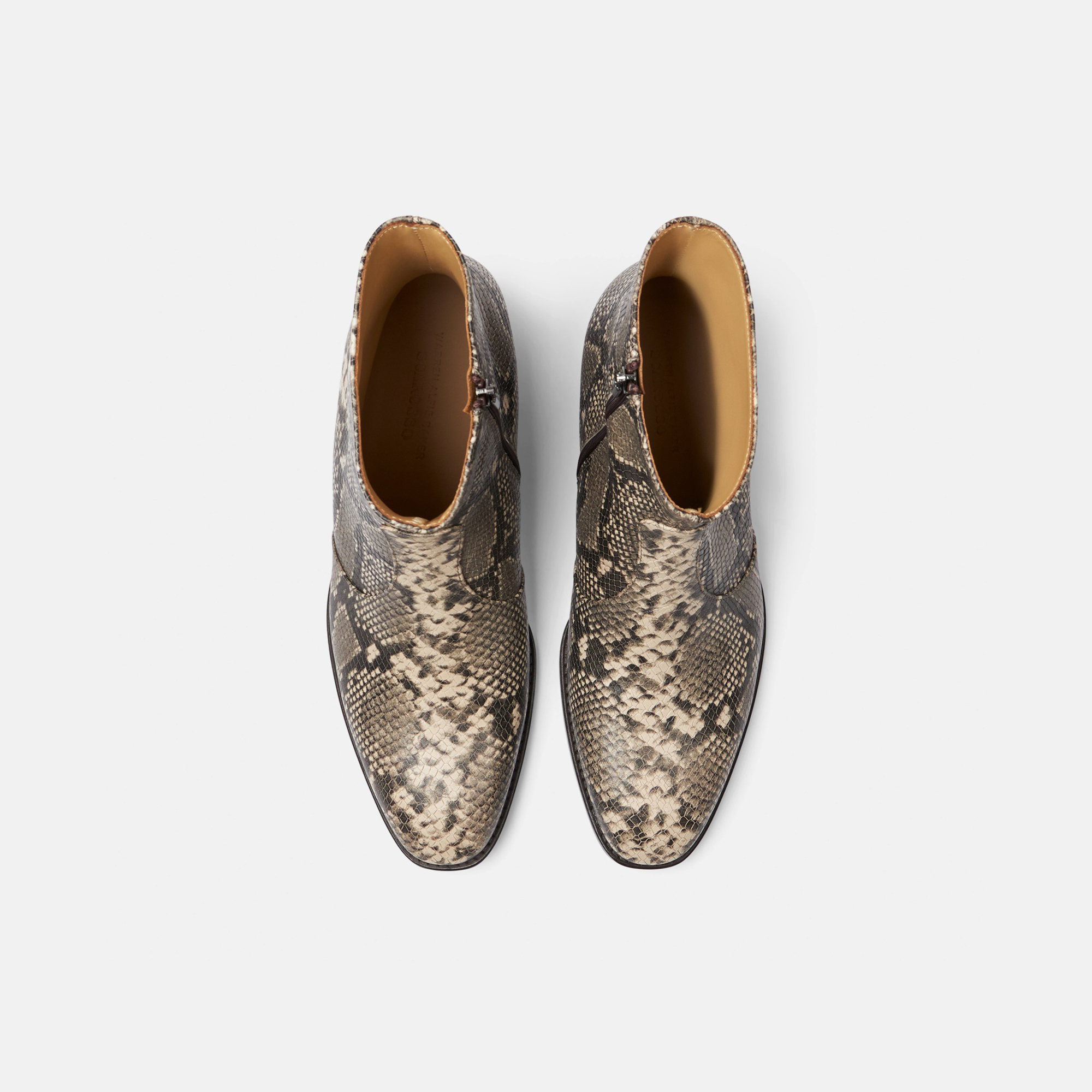 Scarosso Warren Python-print Chelsea Boots In Beige - Python-printed Calf