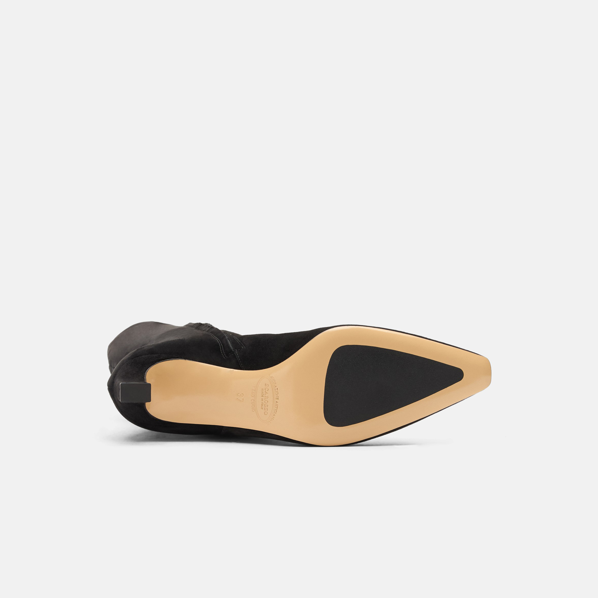 Scarosso Kira 50mm Suede Boots In Black - Suede