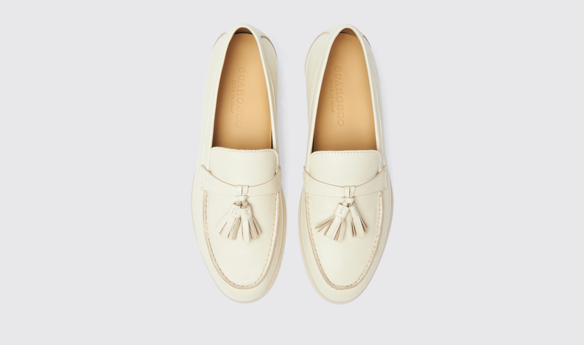 Shop Scarosso Leandra Off White - Woman Loafers Off White In Off White - Calf