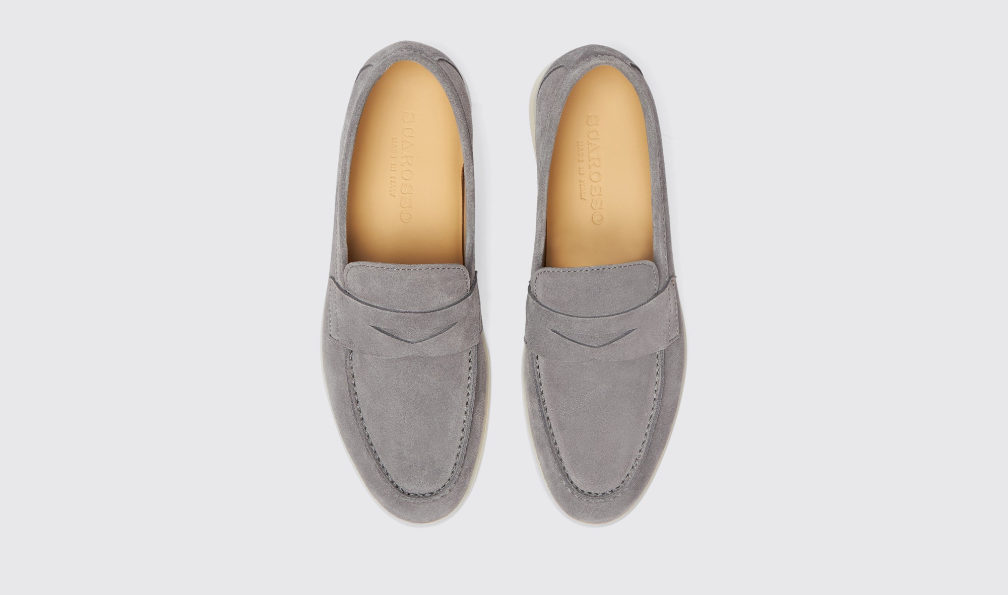 Shop Scarosso Luciana Grey Suede - Woman Loafers Grey In Grey - Suede