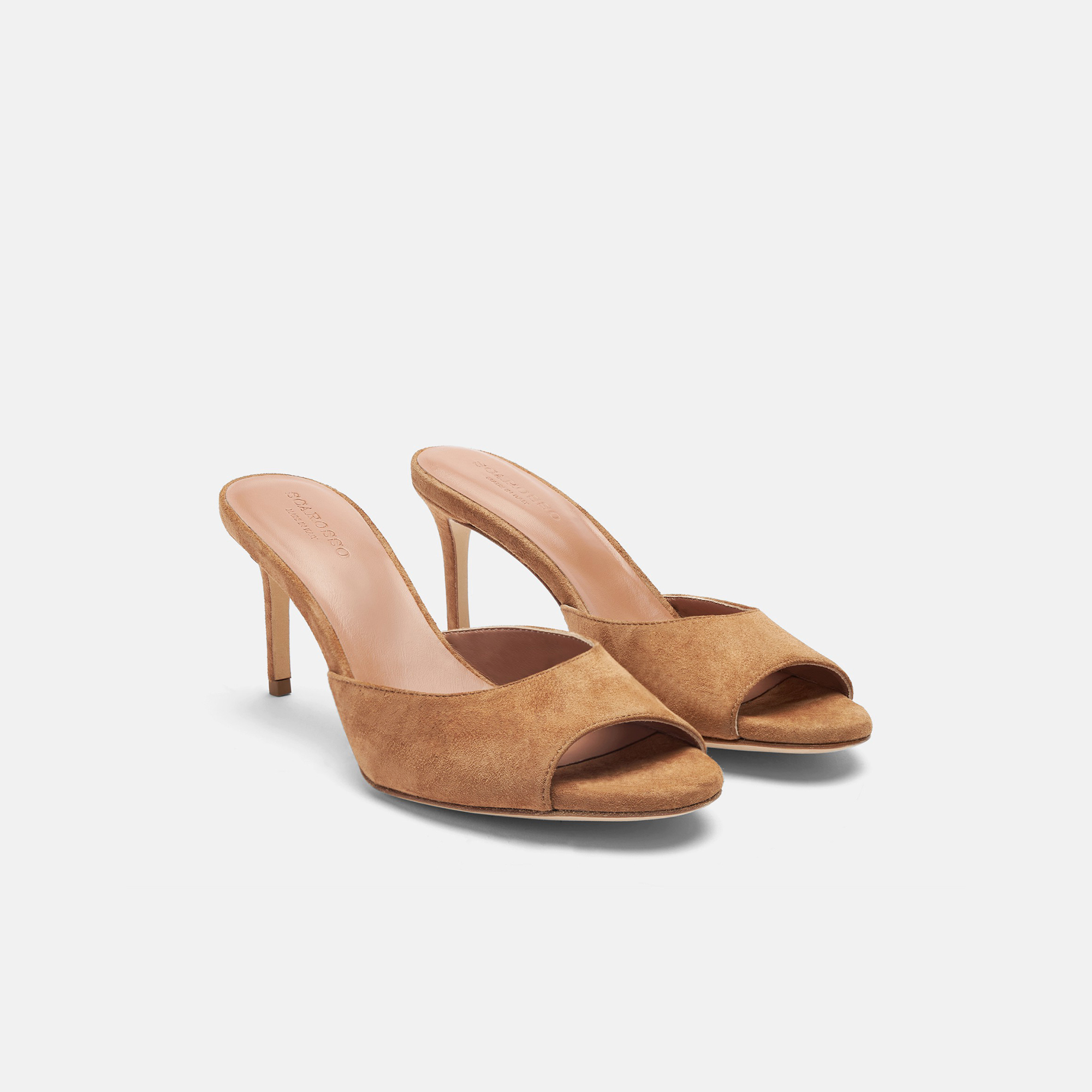 Shop Scarosso Lohan Tan Suede - Woman Mules Tan In Tan - Suede