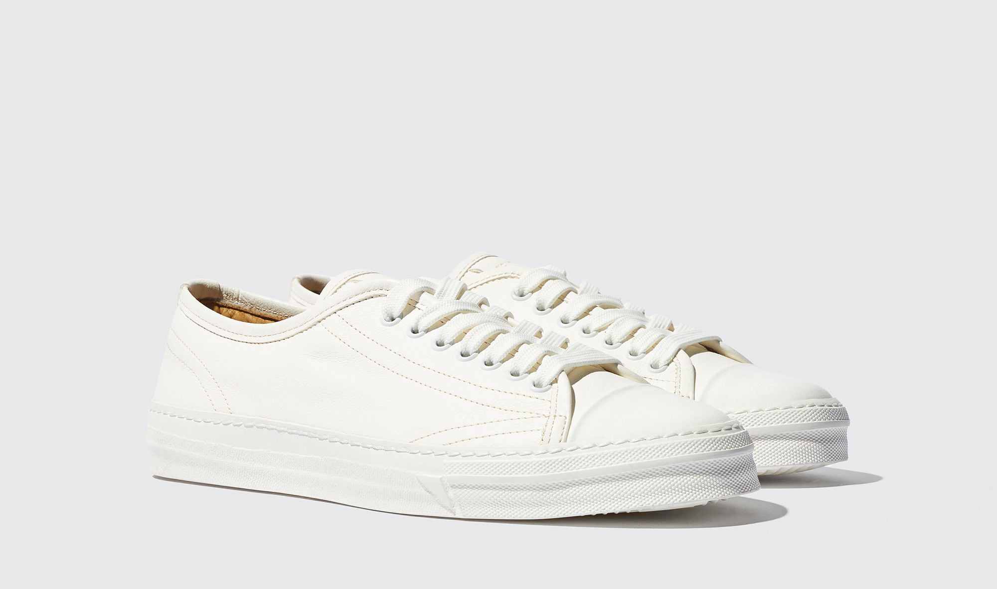 Shop Scarosso Ambrogio White - Man Sneakers White In White - Calf Leather