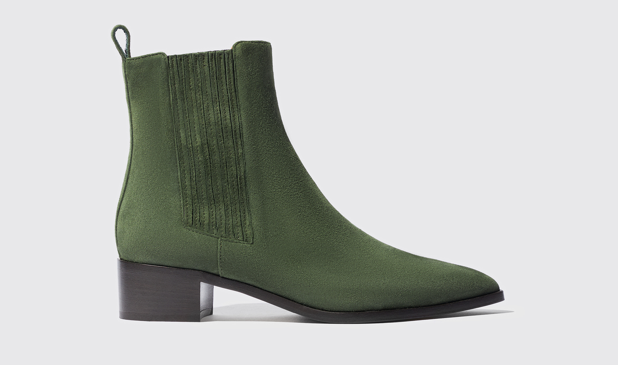 Scarosso Olivia Green Suede - Woman Chelsea Boots Green In Green_suede