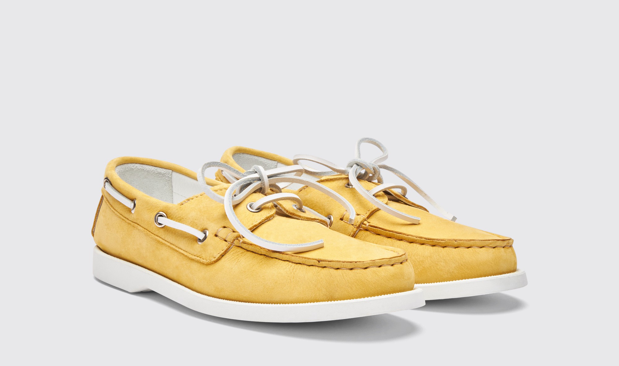 Shop Scarosso Oprah Yellow Nubuck - Woman Boat Shoes Yellow In Yellow - Nubuck