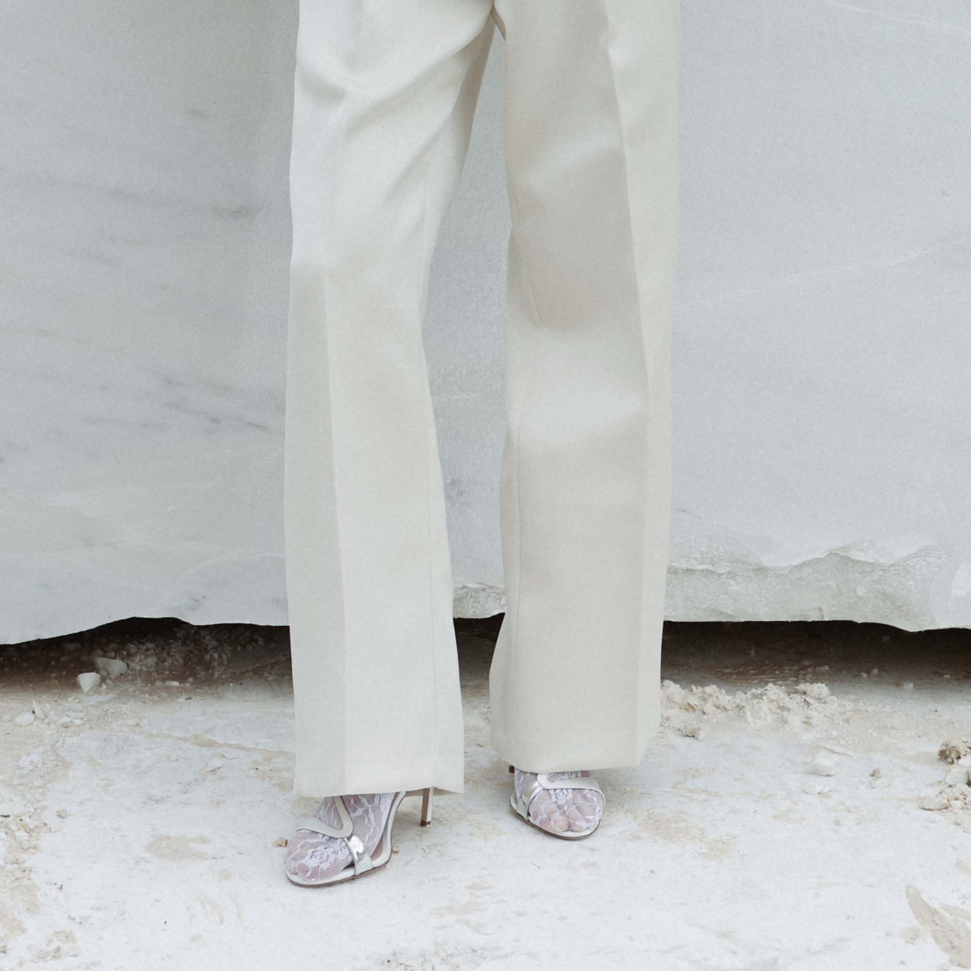 Scarosso Paula Almond-toe Strappy Sandals In White