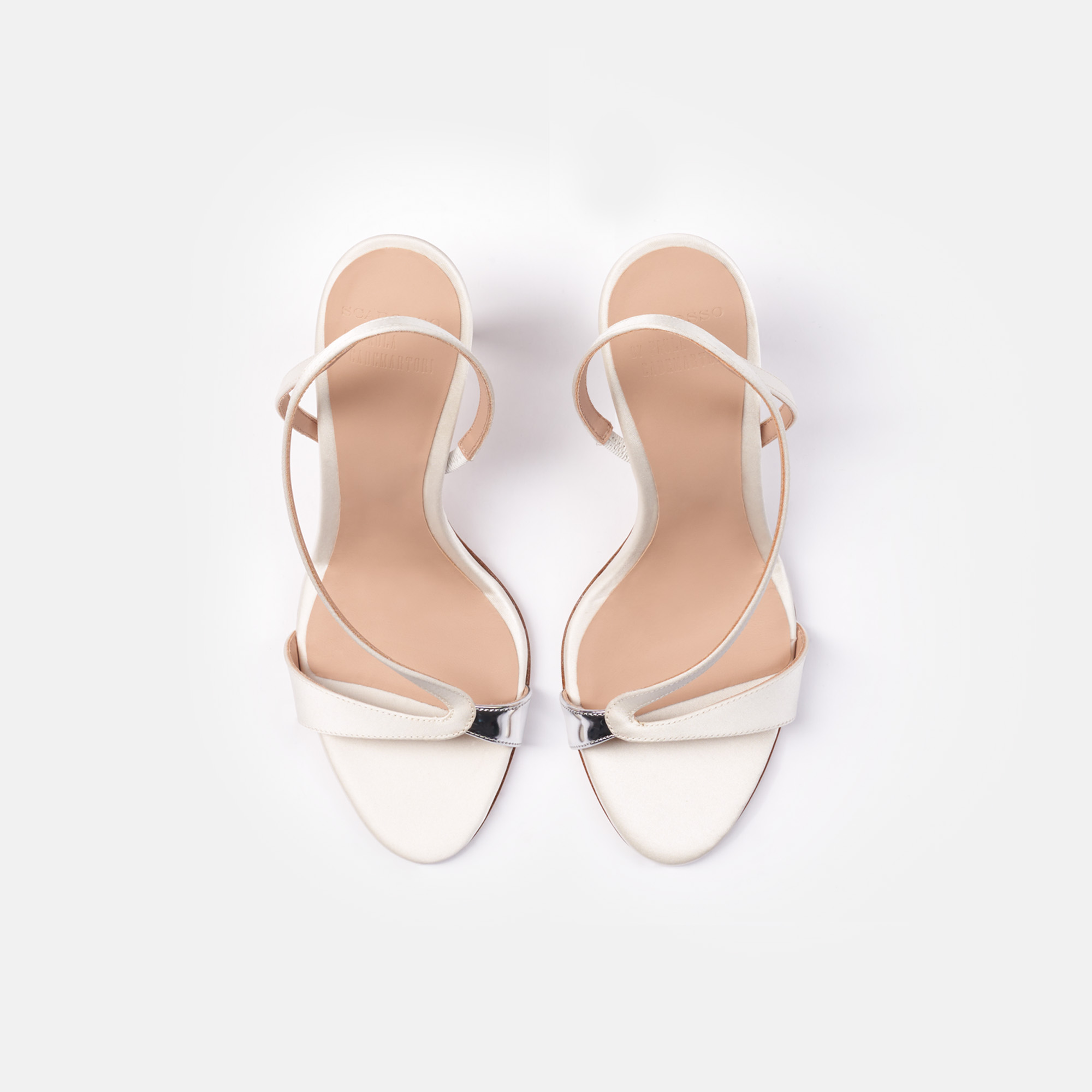 Scarosso Paula Almond-toe Strappy Sandals In White