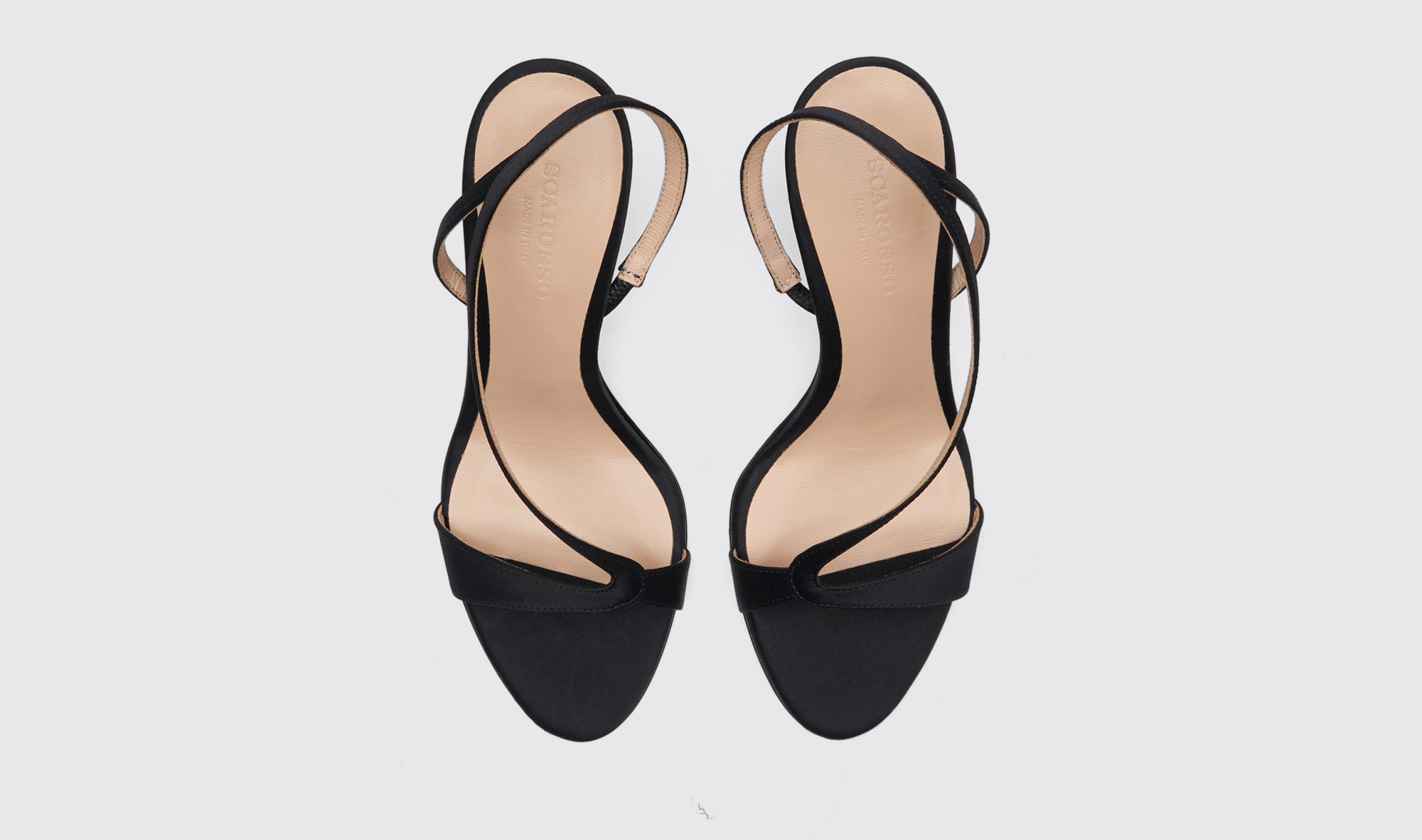 Shop Scarosso Paula Black Satin - Woman Sandals Black In Black - Silk