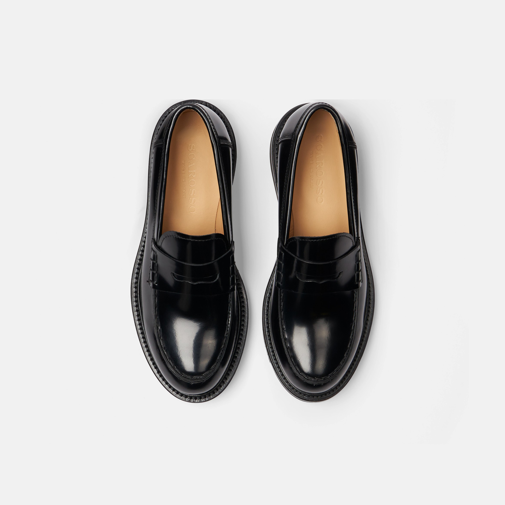 Shop Scarosso Michelle Black Bright - Woman Loafers Black In Black - Brushed Calf