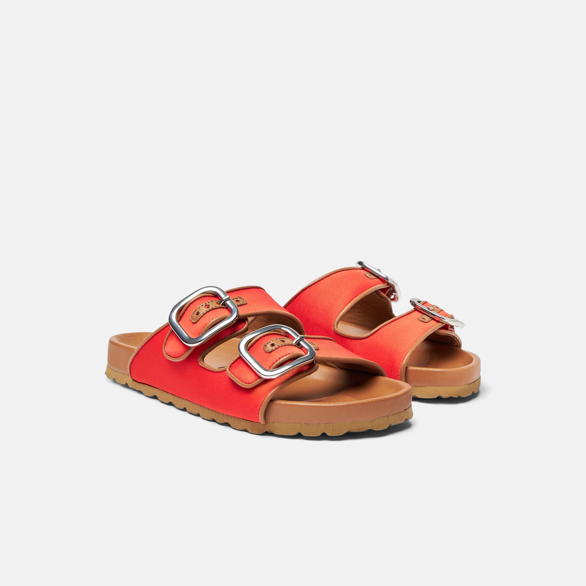 Shop Scarosso Isa Coral Satin - Woman Sandals Orange In Orange - Silk