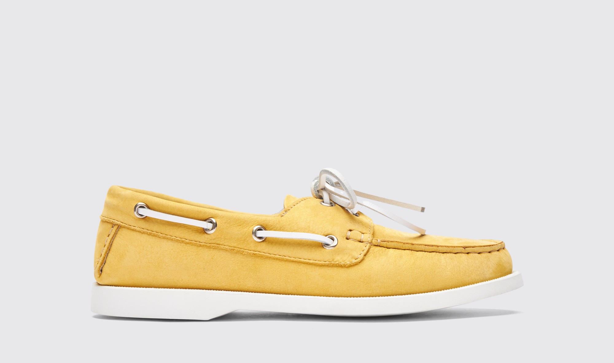Scarosso Oprah Yellow Nubuck - Woman Boat Shoes Yellow
