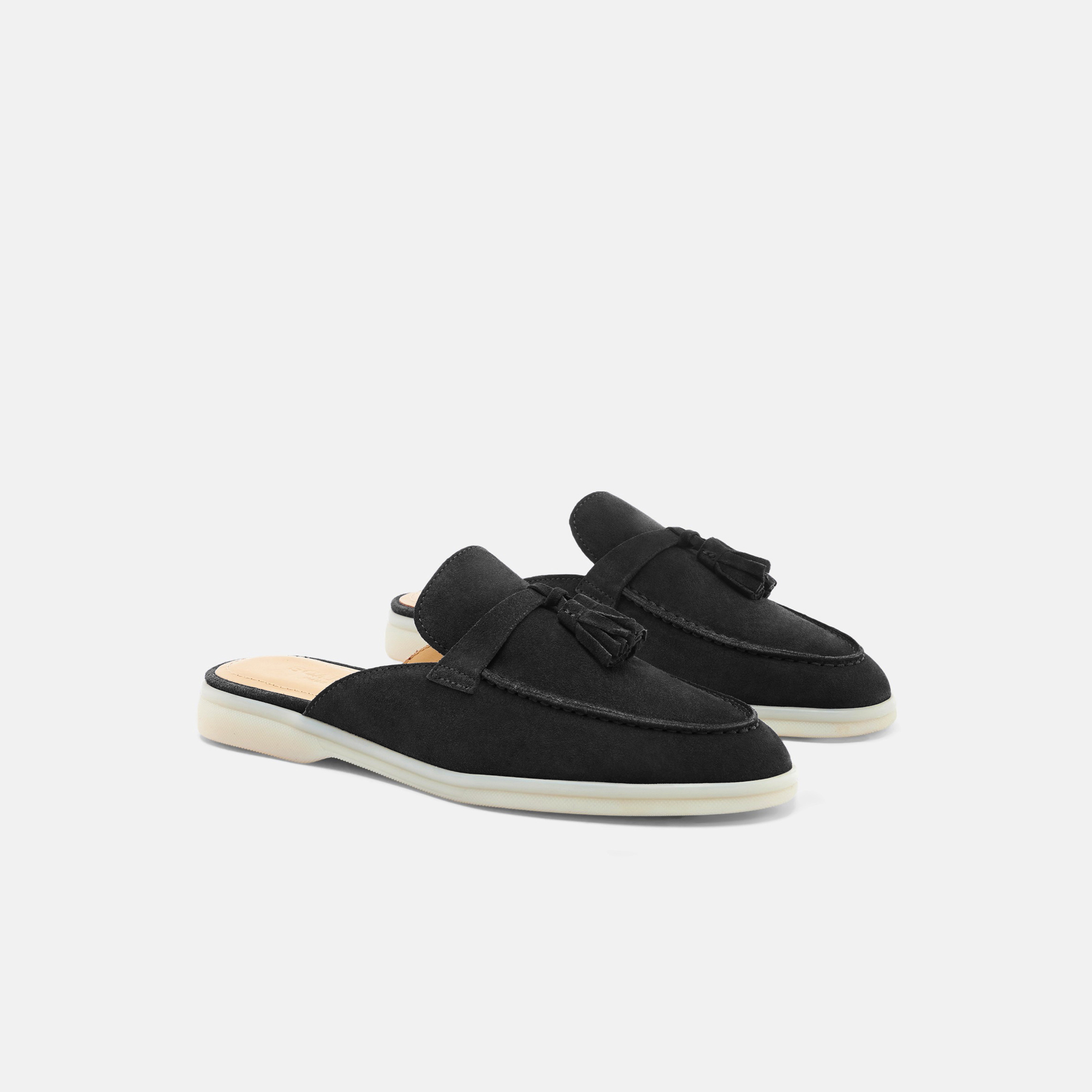 Shop Scarosso Lucrezia Black Suede Edit - Woman Mules Black Edit In Black Edit - Suede