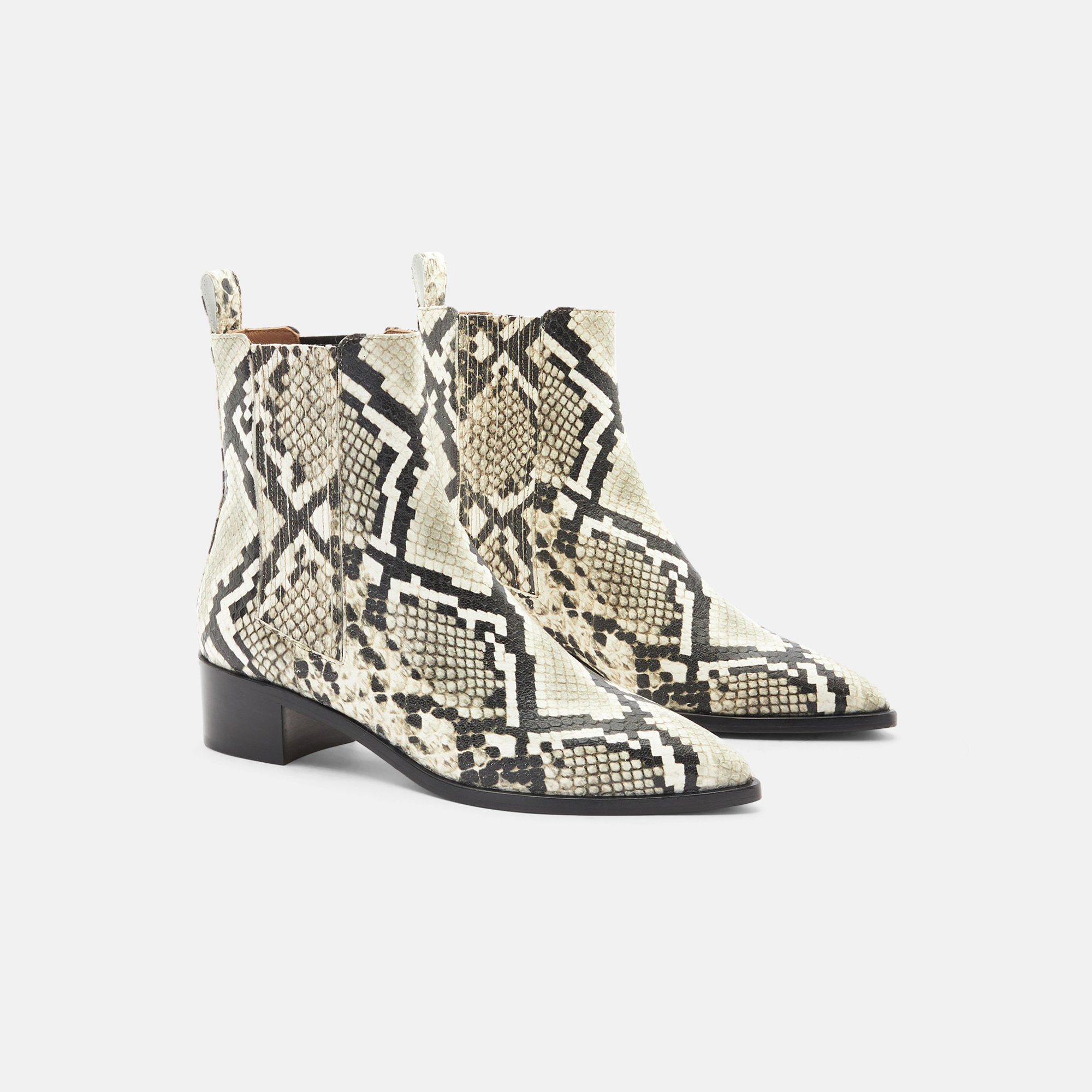 Shop Scarosso Olivia Python - Woman Boots Beige In Beige - Python-printed Calf