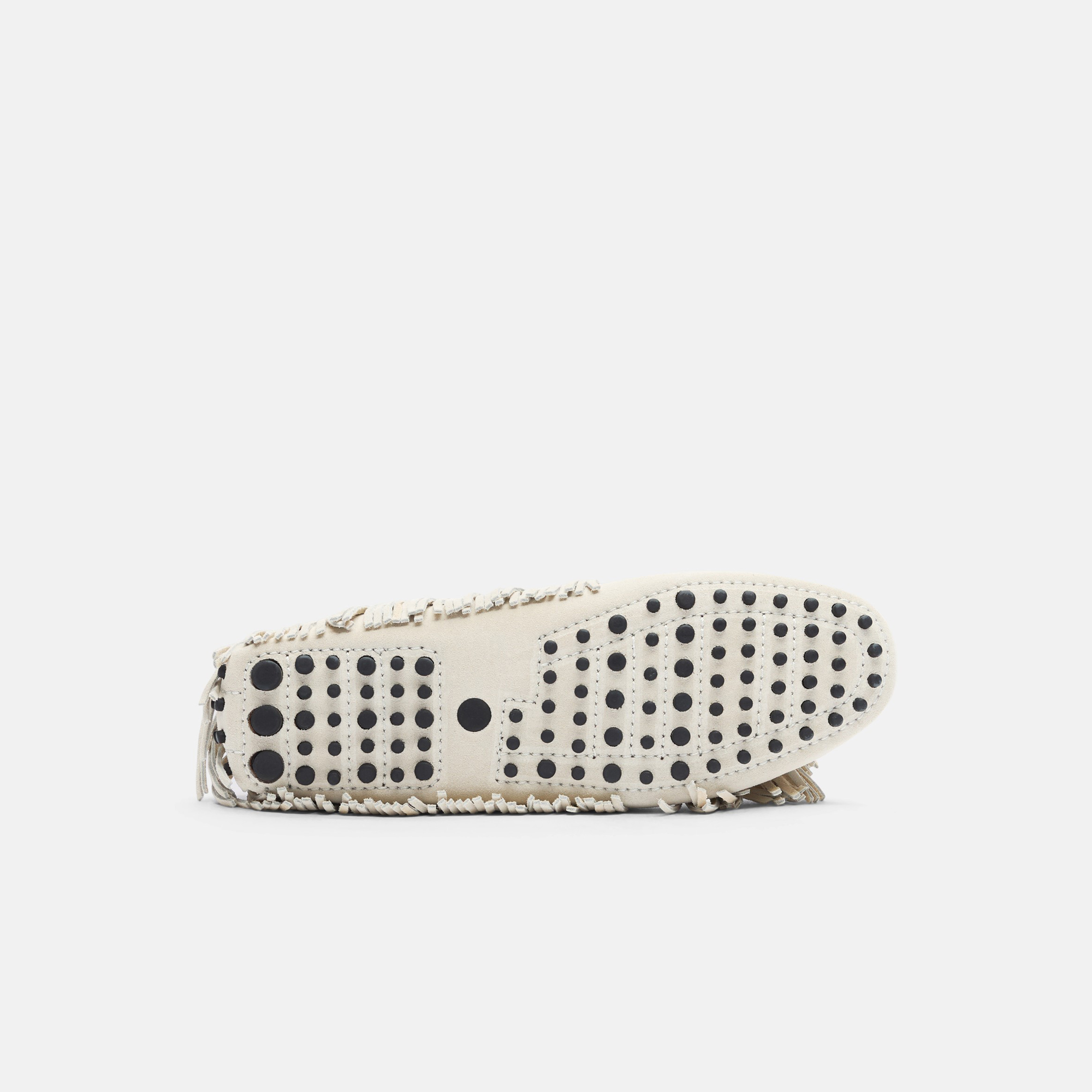 Scarosso Maya Fringed Loafers In Cream - Suede