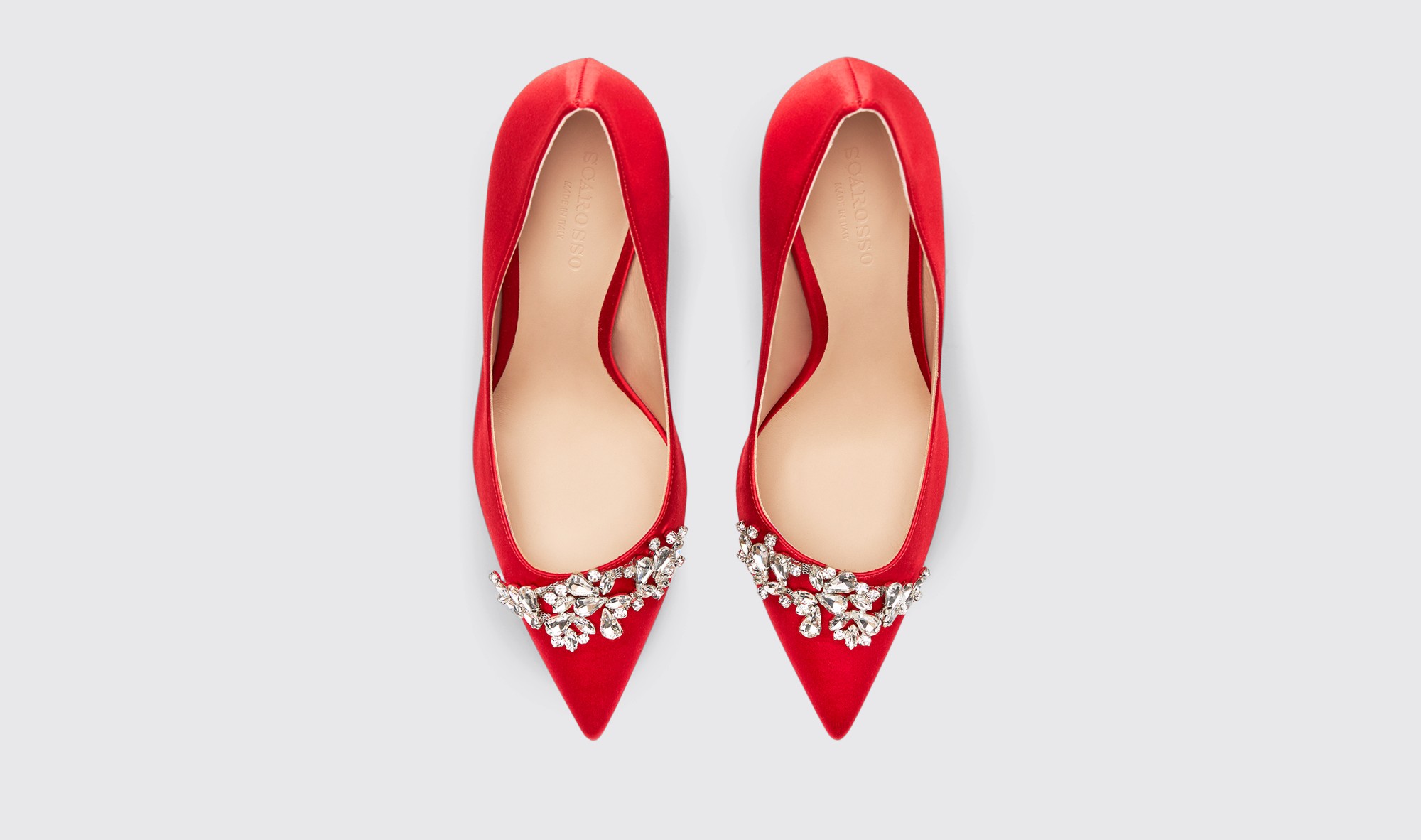 Shop Scarosso Greta Red Satin - Woman High Heels Red In Red - Silk