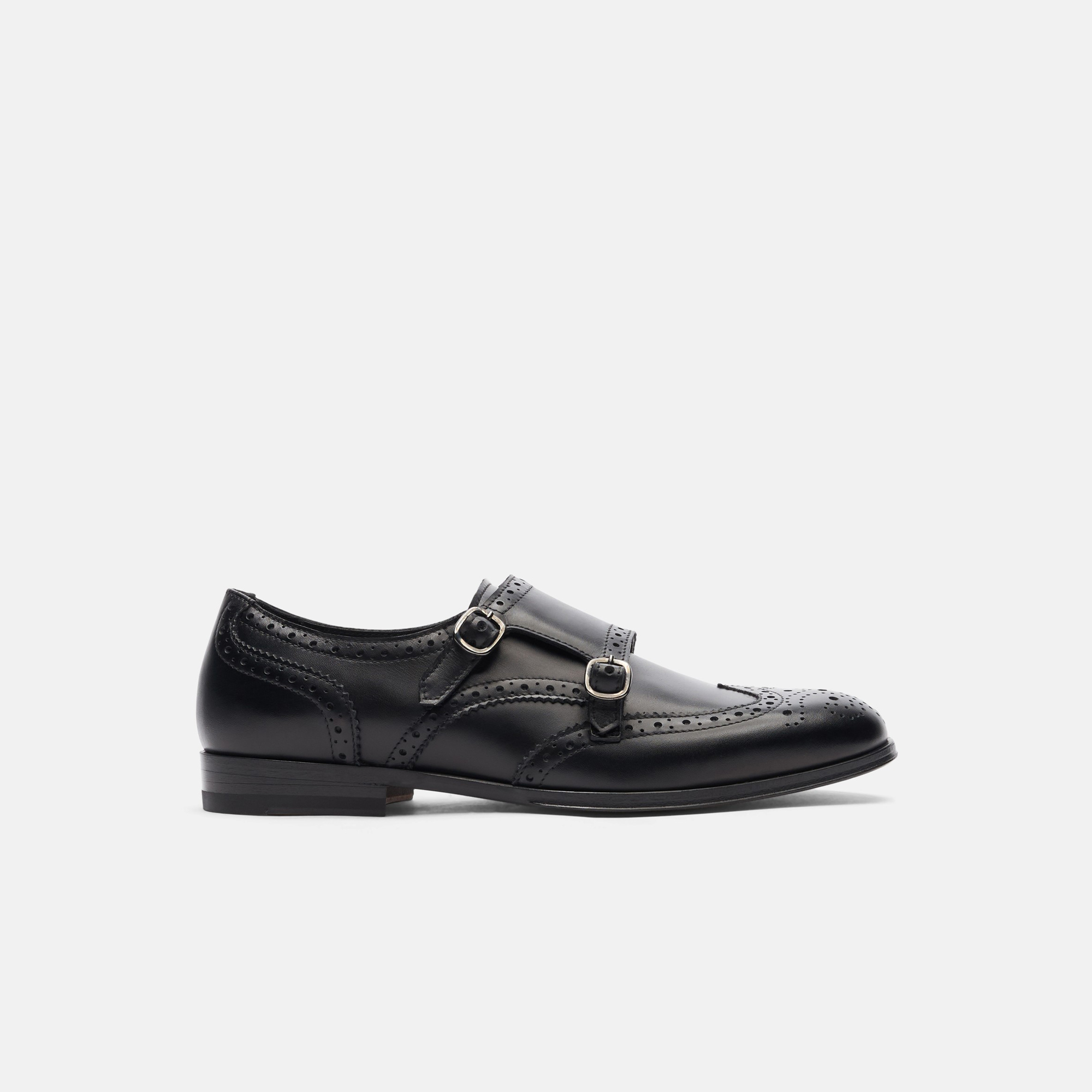Scarosso Kate Black - Donna Monk Strap Nero - Vitello 38