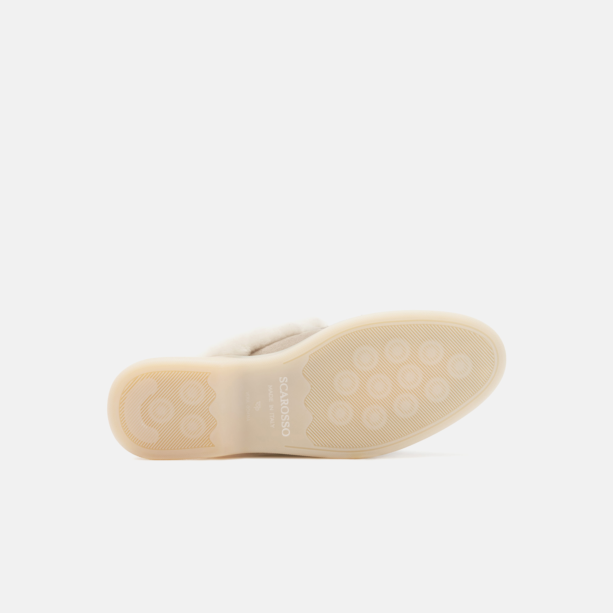 Scarosso Lucrezia Shearling Slip-on Mules In Sand - Suede Fur