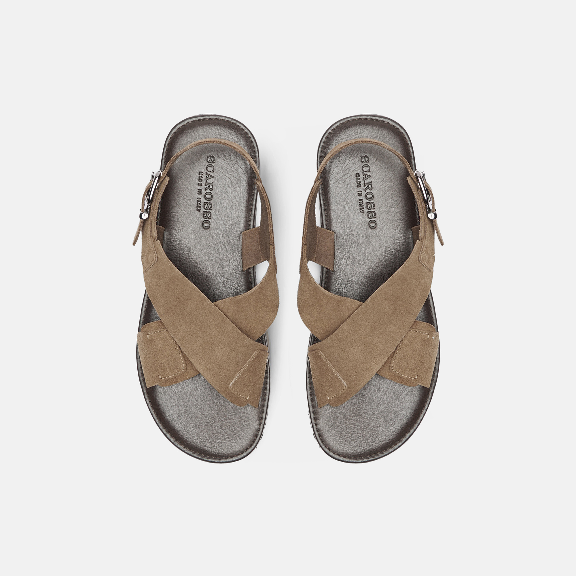 Scarosso Massimo Suede Sandals In Beige - Suede