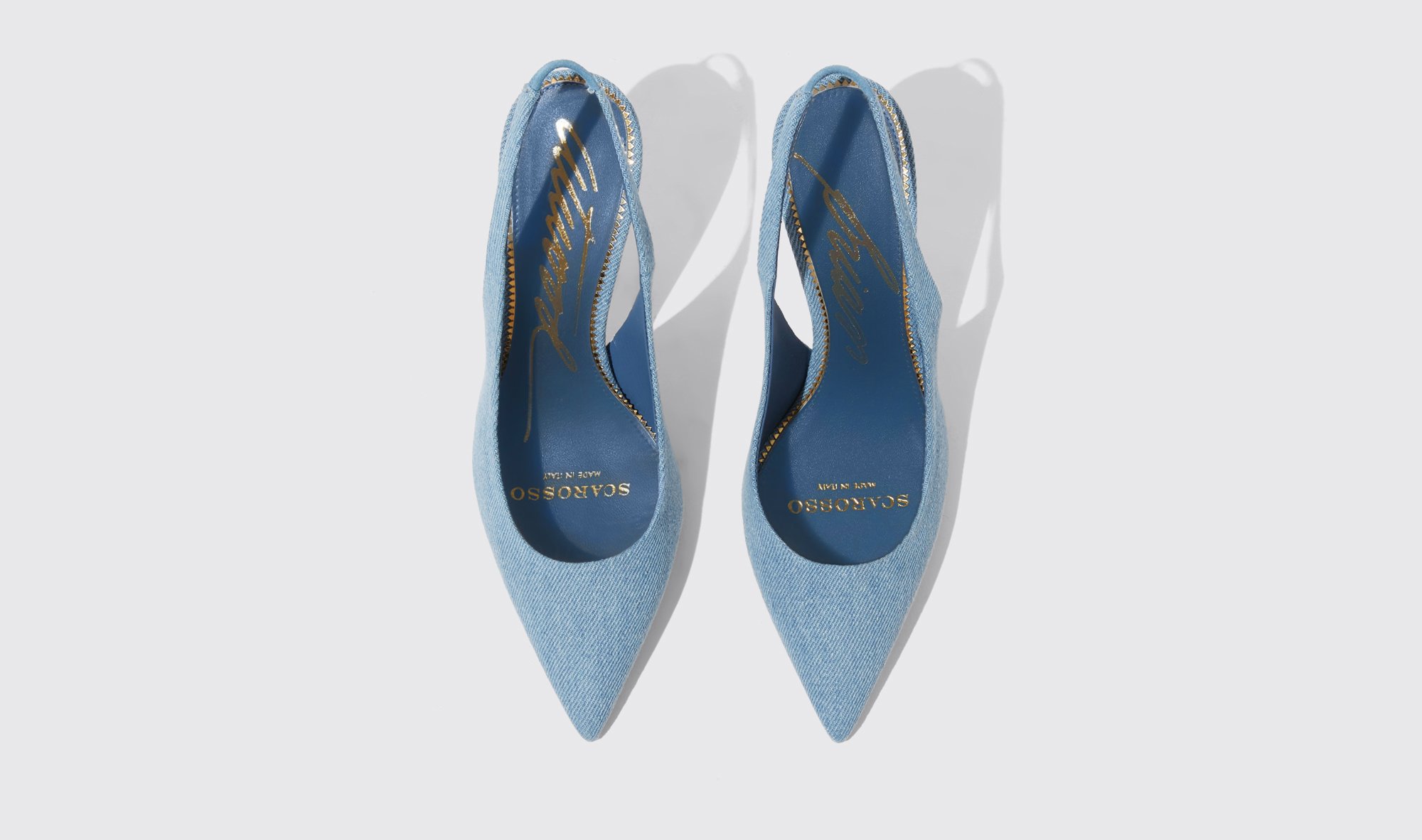 Shop Scarosso Sutton Light Blue Denim - Woman Heels Light Blue In Light Blue - Denim