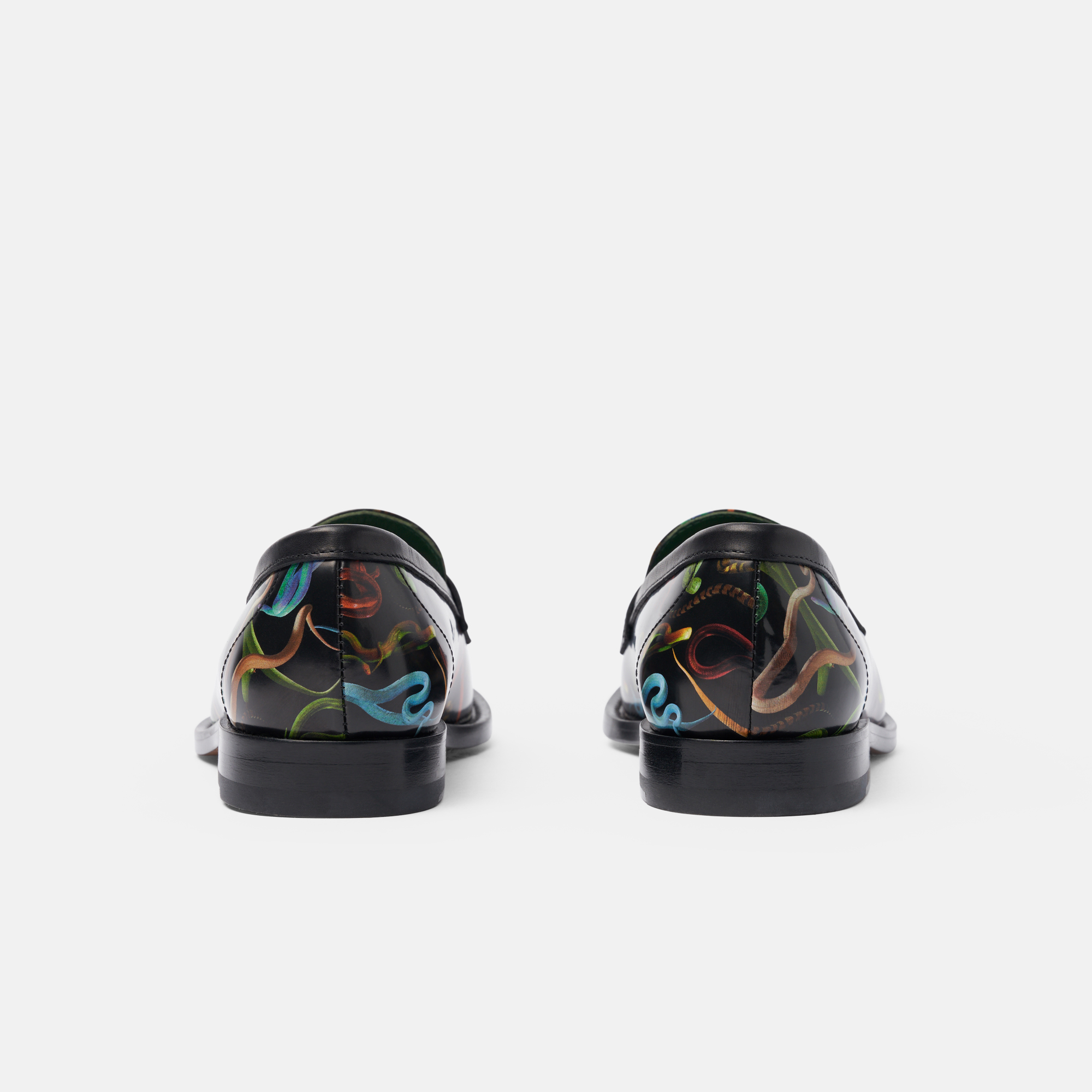 Scarosso Graphic-print Loafers In Black - Calf