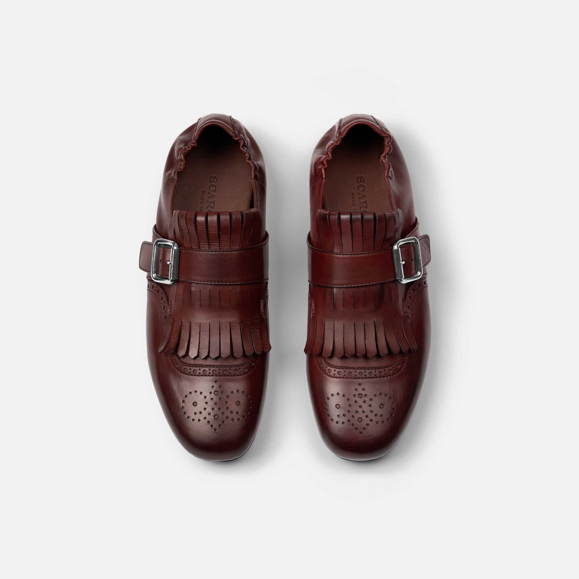 Scarosso Julian Fringed Buckled Monk Shoes In Multi