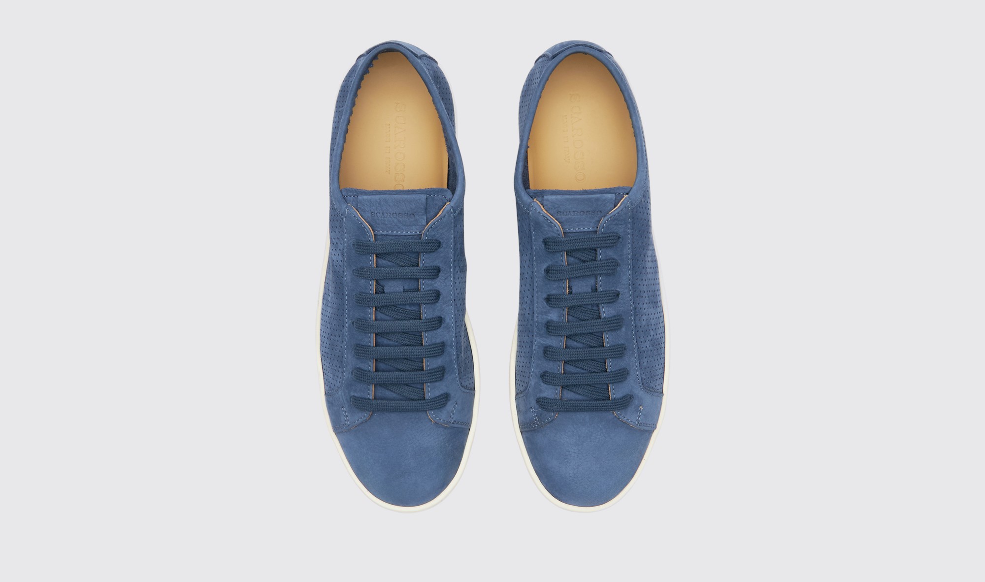 Shop Scarosso Camillo Blue Nubuck - Man Sneakers Blue In Blue - Nubuck