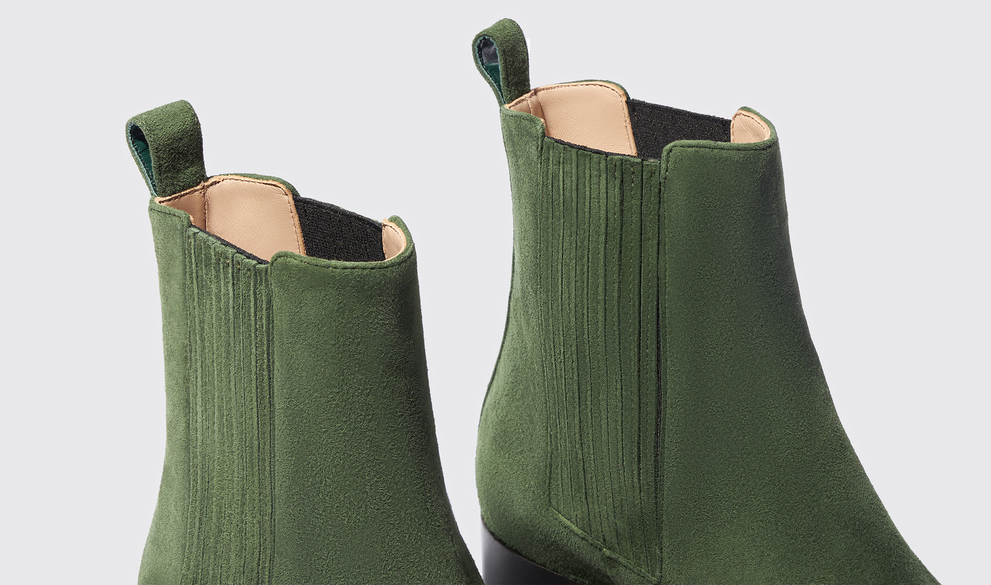 Shop Scarosso Olivia Green Suede - Woman Boots Green In Green - Suede