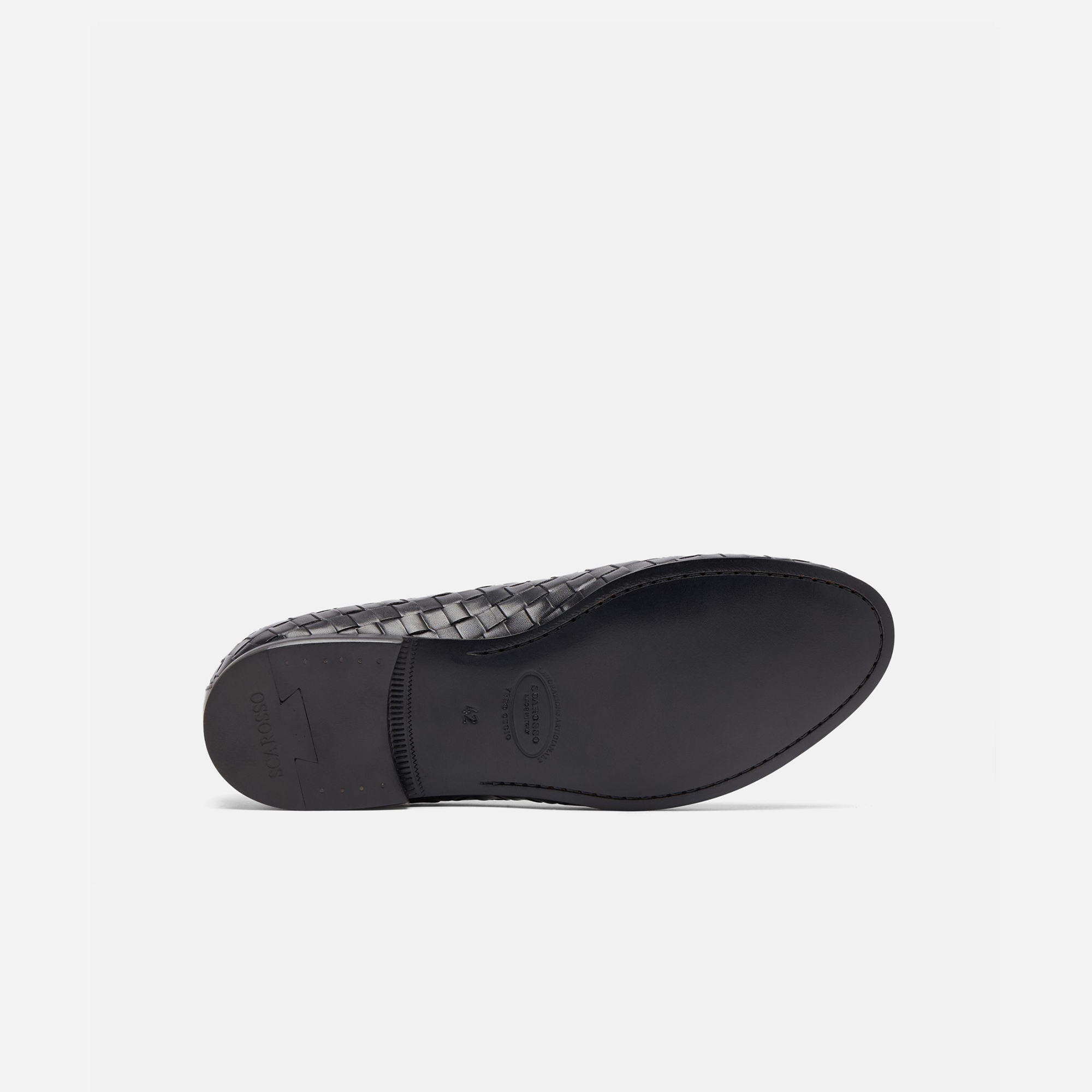 Scarosso Vittorio Interwoven Leather Loafers In Black - Calf
