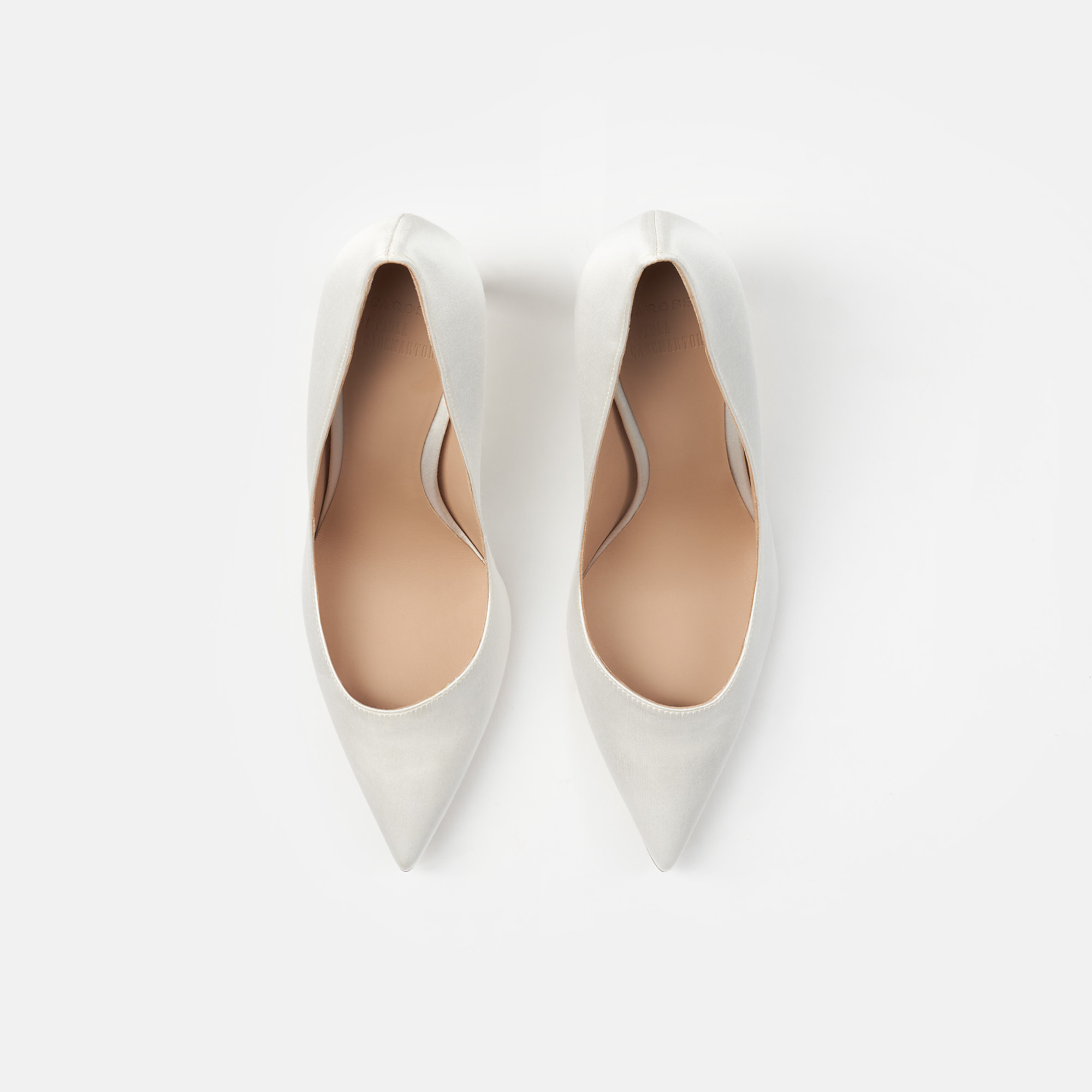 Scarosso Greta Satin Pointed-toe Pumps In White