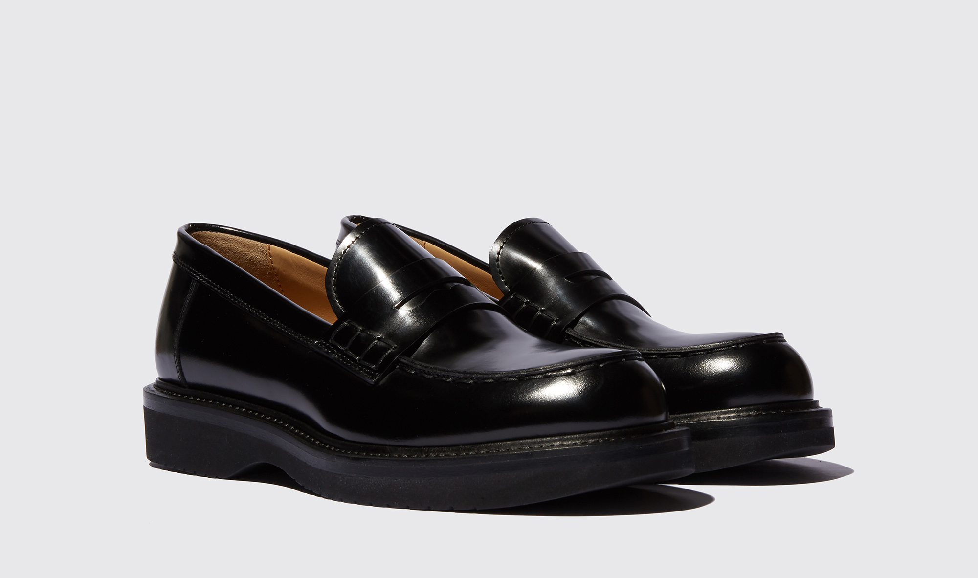Shop Scarosso Michelle Black Bright - Woman Loafers Black In Black - Brushed Calf