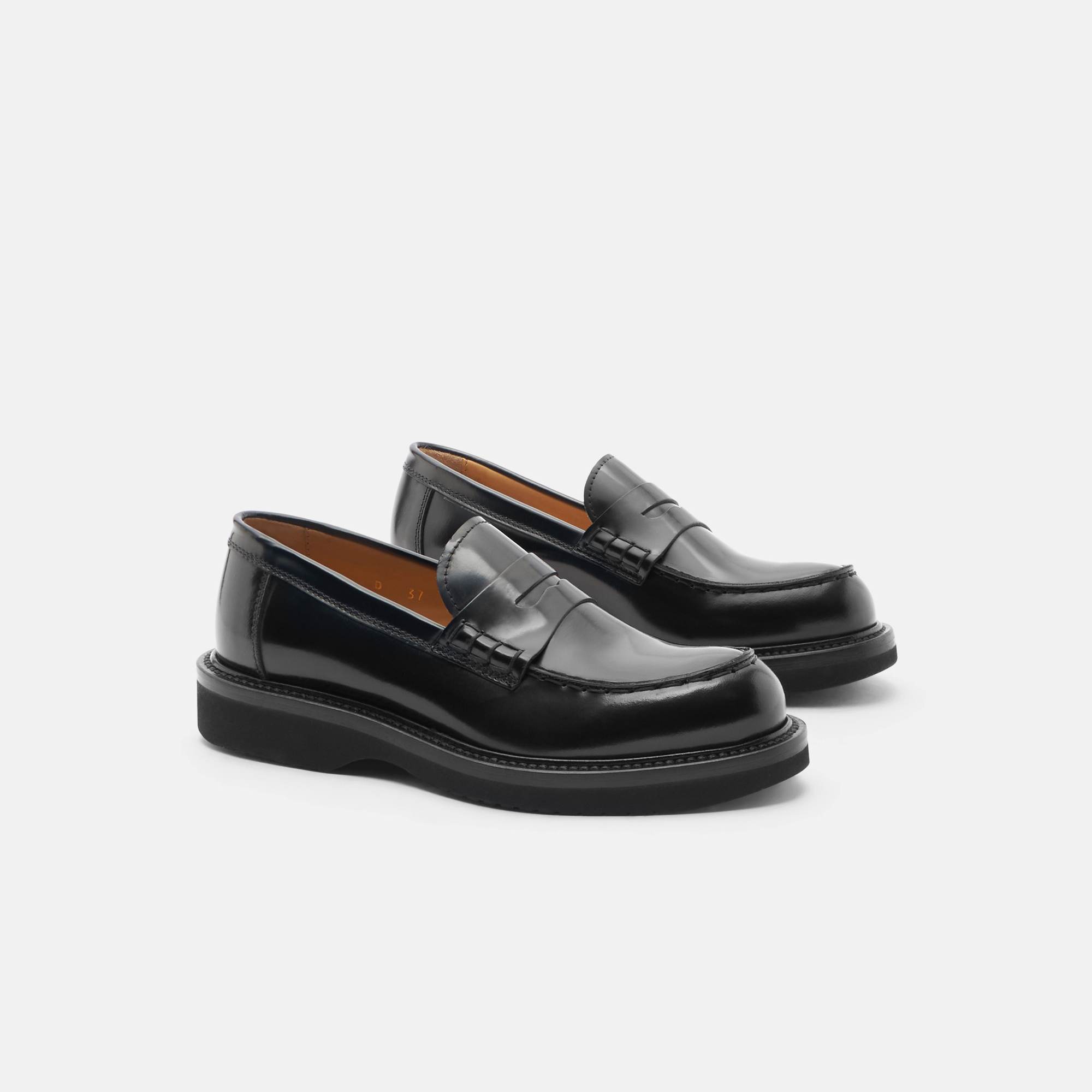 Shop Scarosso Michelle Black Bright - Woman Loafers Black In Black - Brushed Calf