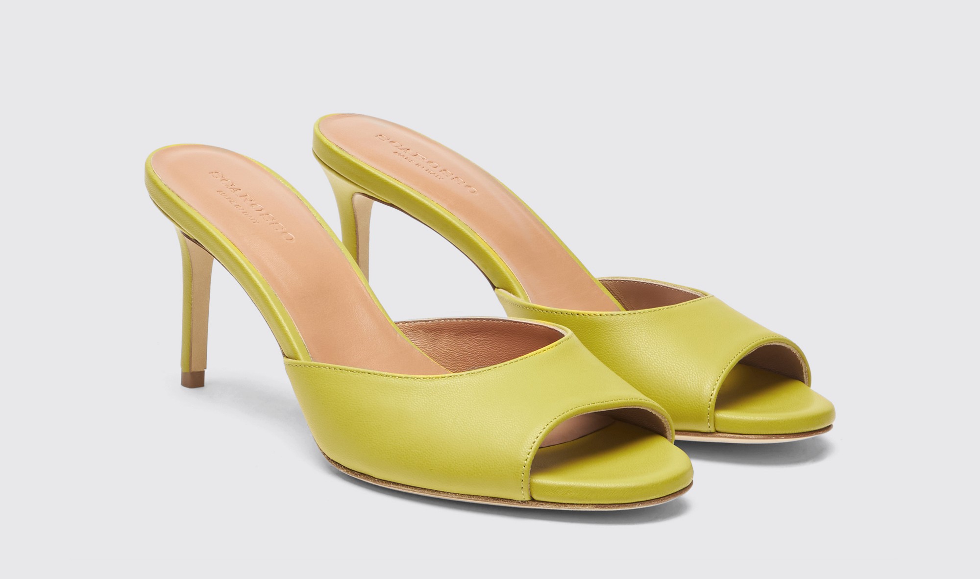 Shop Scarosso Lohan Lime - Woman Mules Lime In Lime - Calf