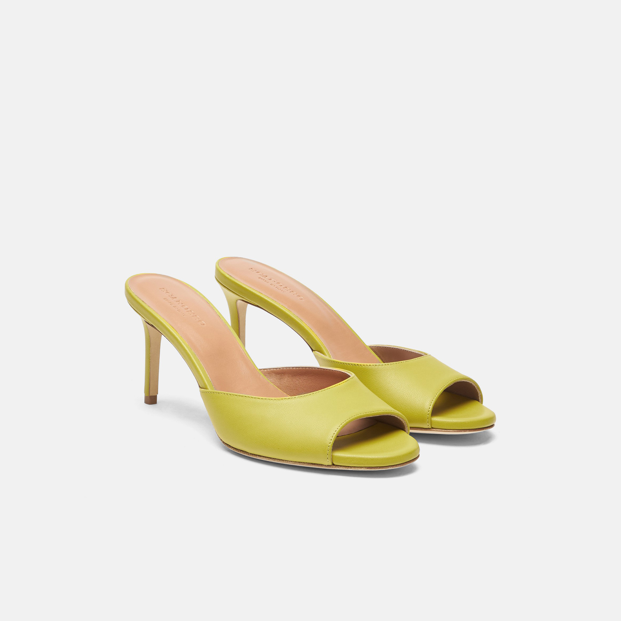 Shop Scarosso Lohan Lime - Woman Mules Lime In Lime - Calf