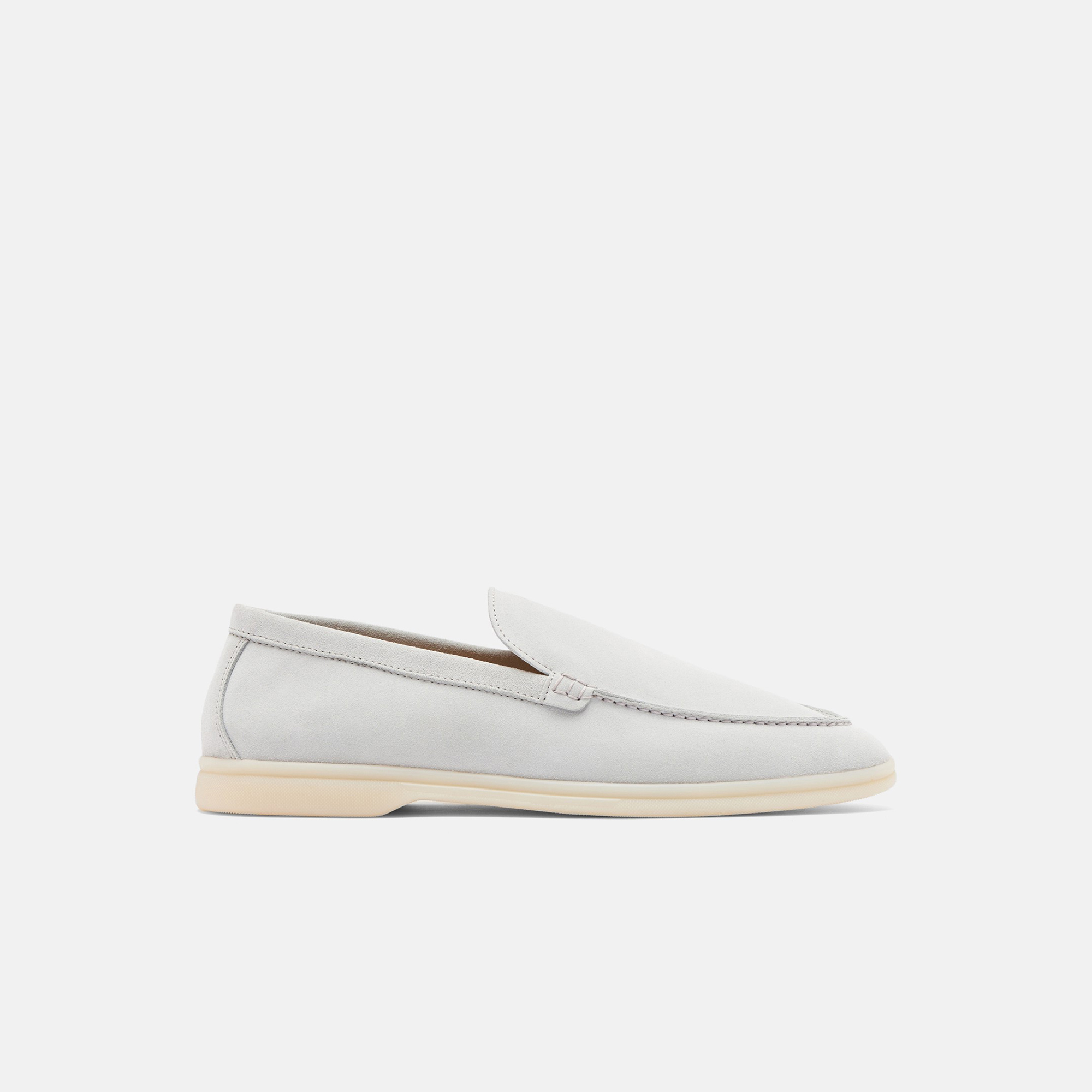 Scarosso Round-headed Casual Shoes In Ice - Suede