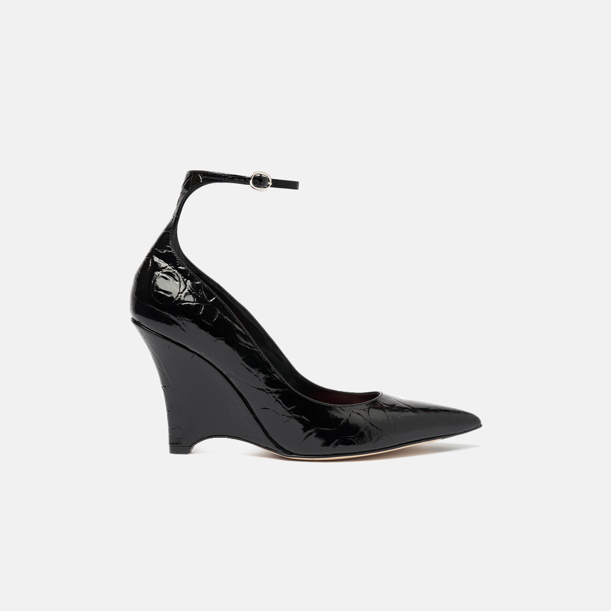 Scarosso Marta Iii Black Croco In Black - Croco-printed Calf