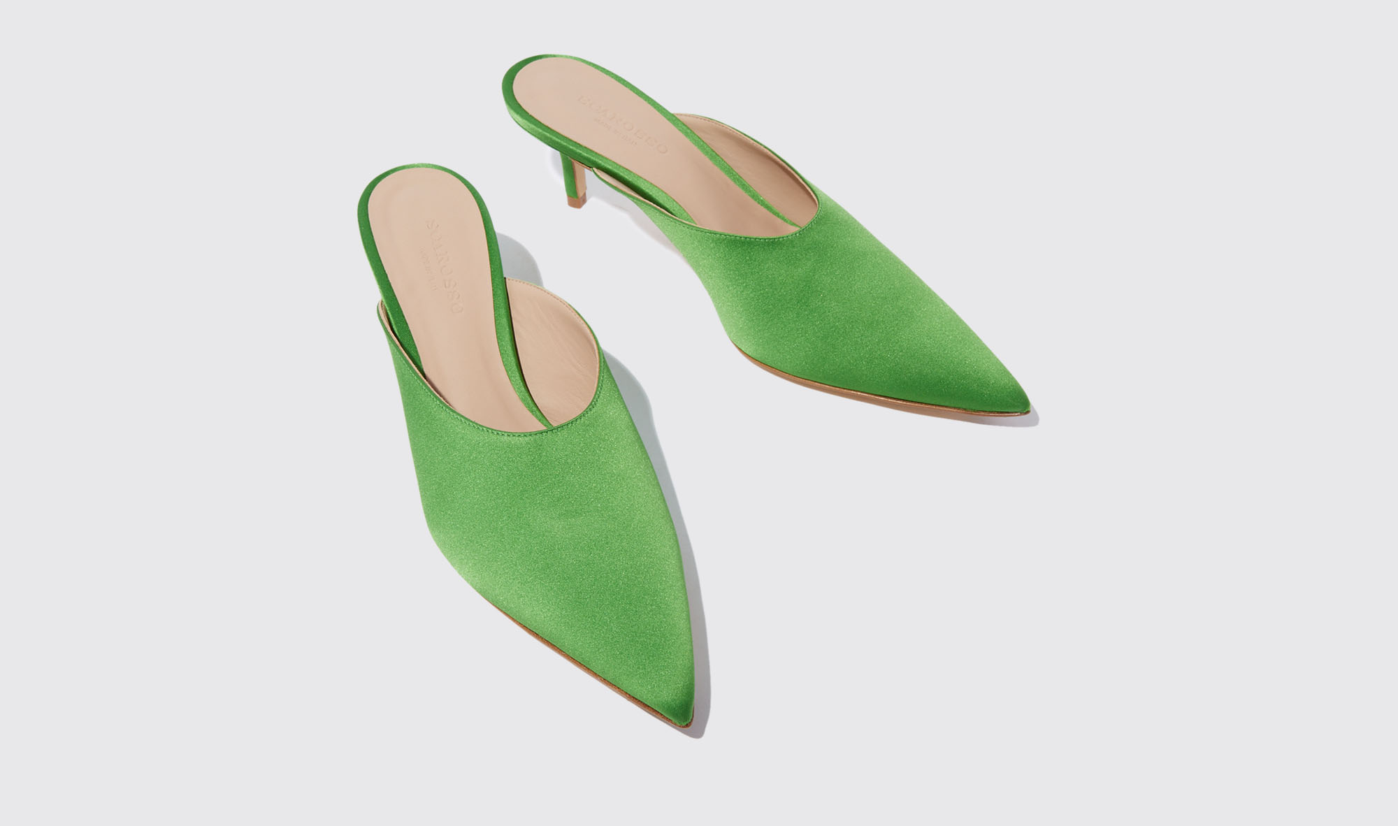 Shop Scarosso Laura Green - Woman Heels Green In Green - Silk