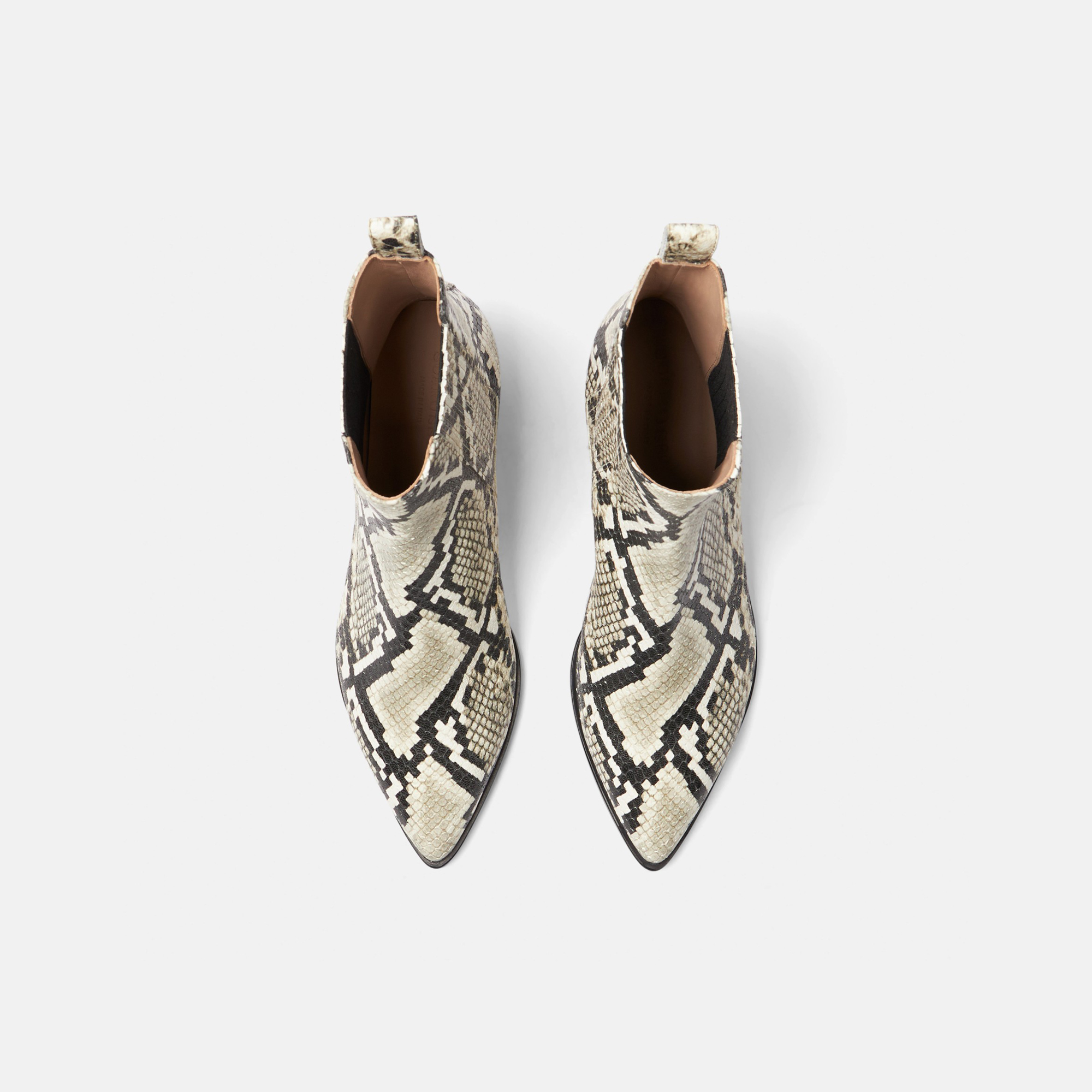 Shop Scarosso Olivia Python - Woman Chelsea Boots Beige In Beige - Python-printed Calf