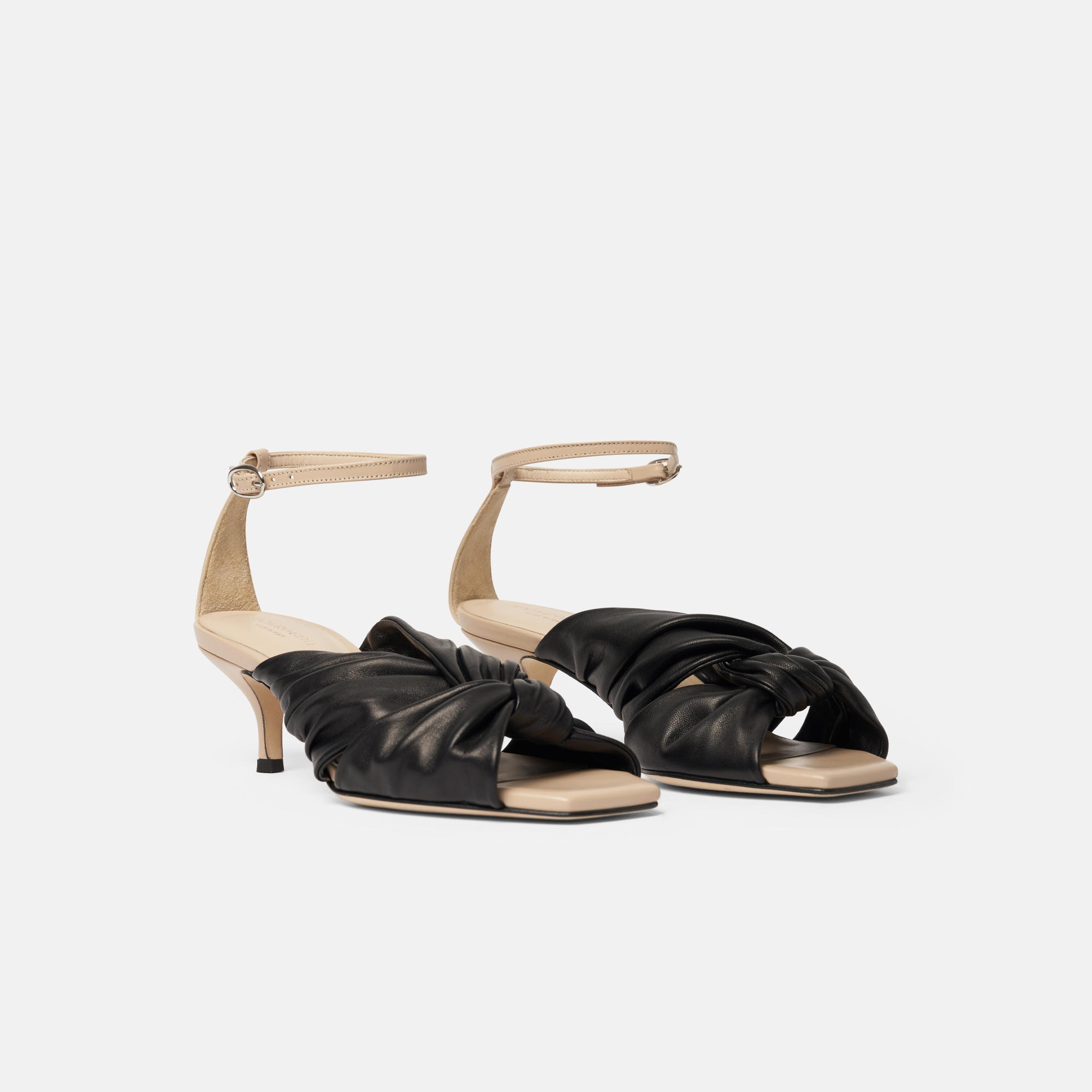 Shop Scarosso Knot Black In Black - Calf