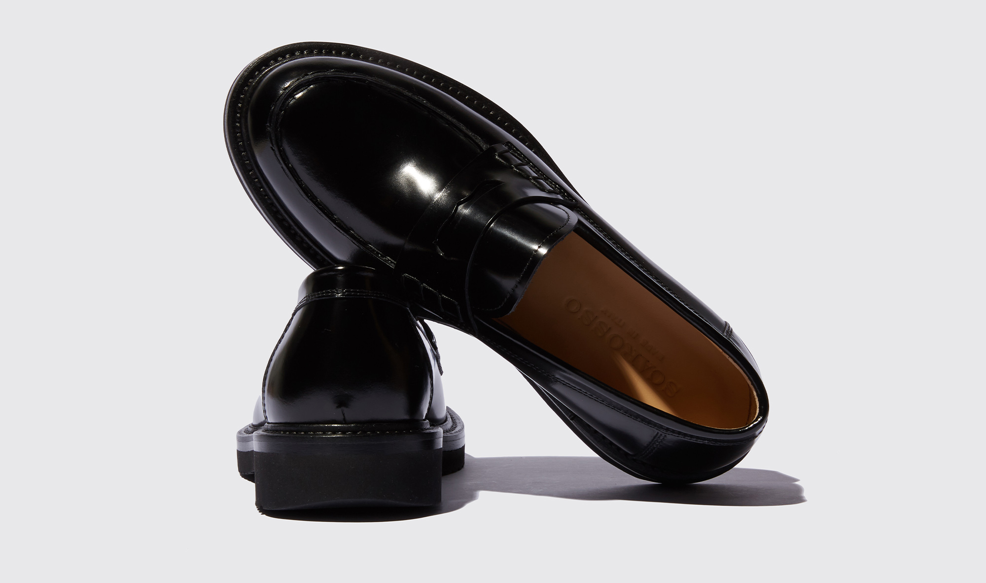Shop Scarosso Michelle Black Bright - Woman Loafers Black In Black - Brushed Calf